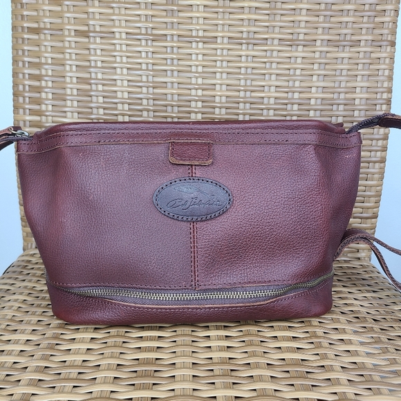 Bob Timberlake Toiletry Travel Shaving Kit Bag Brown Leather Vintage - Picture 2 of 16